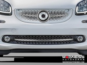 smart fortwo Front Grill Trim - 453 model - w/ smart Emblem - Titania Grey